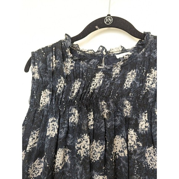 JOIE Dress Women Plus Size XXL Blue Baltic Print Sleeveless Chiffon Babydoll NWT - Picture 4 of 12